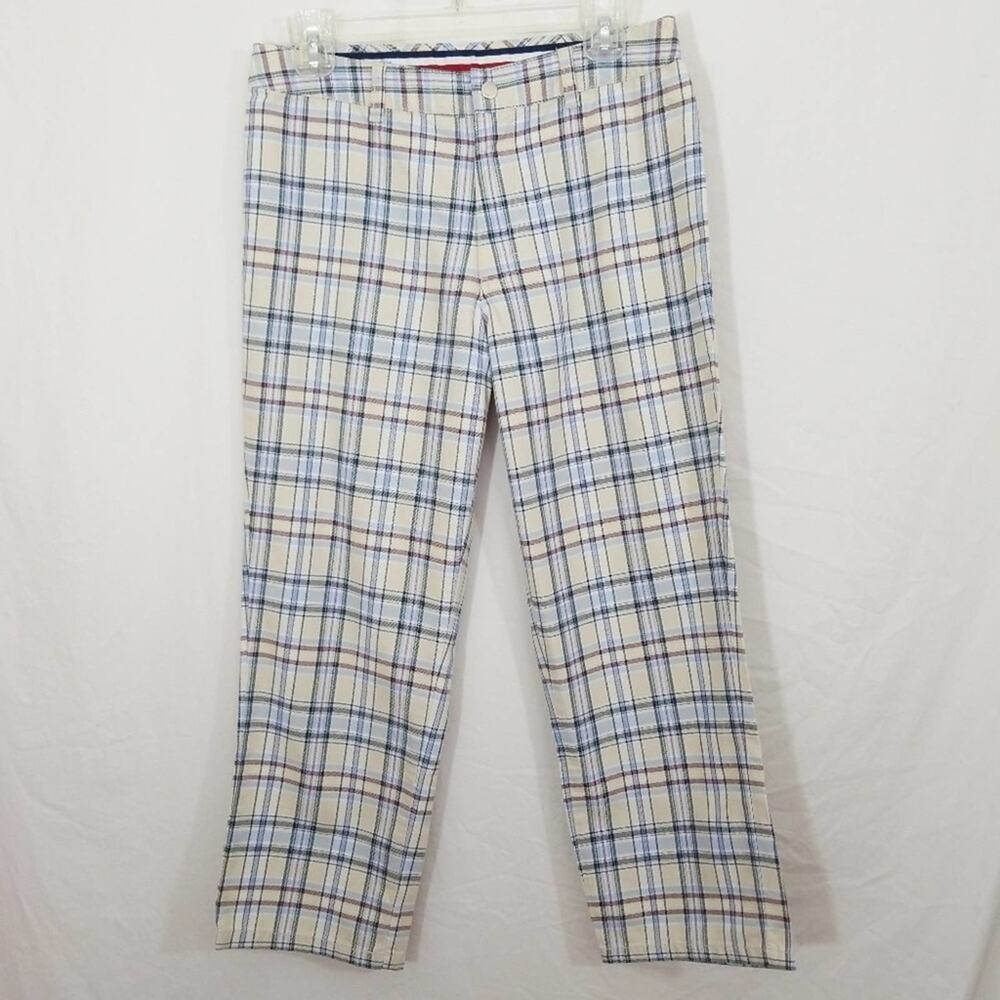 Tommy Hilfiger plaid check high rise capri pant